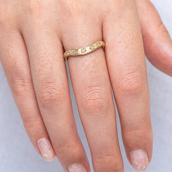 Celestial Hidden Treasure Band in 18ct Yellow Gold, Size R (In Stock)