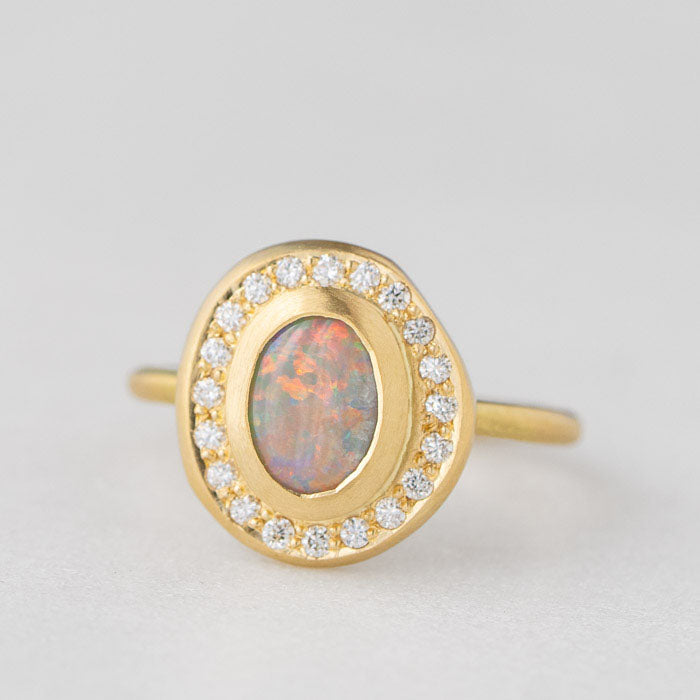 Black Opal Pompeii  Ring