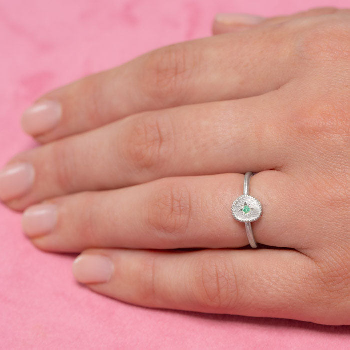 Emerald Rubble Stacking Ring