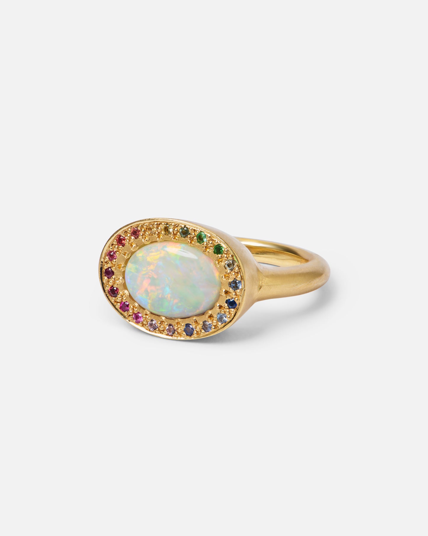 One-off Fairy Bread Eclipse Ring in 18ct Yellow Gold, Size M (In Stock)