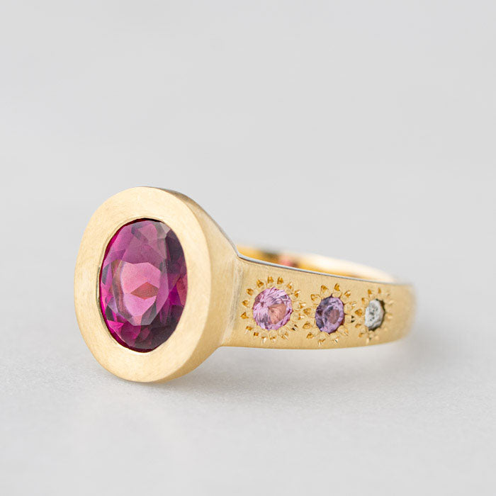 Rhodolite Garnet Sun Punch Ring
