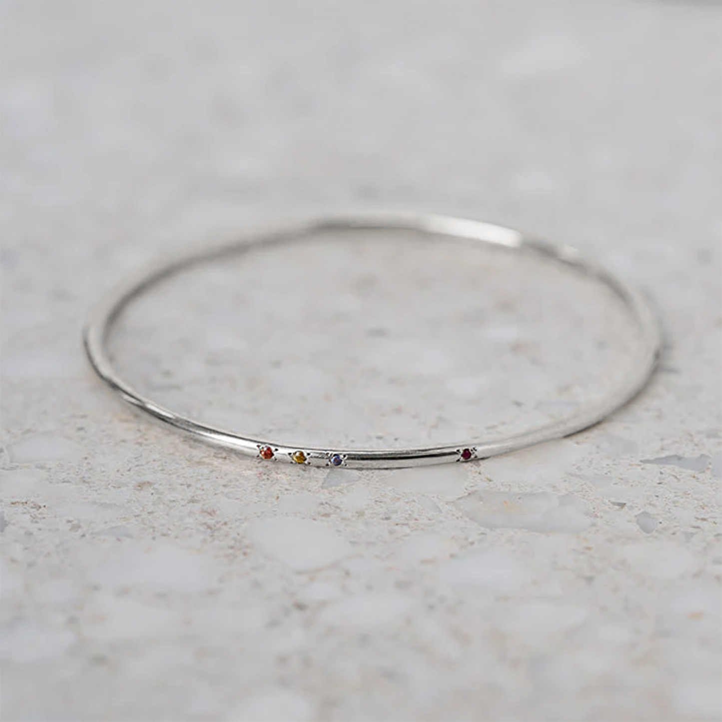 Harlequin Bangle In Silver, Size M/L (In Stock)