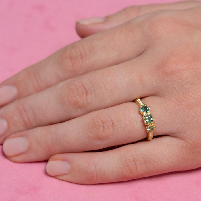 Green Parti Sapphire Juliet Ring