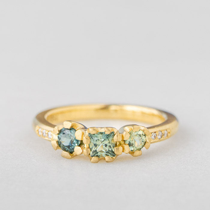Green Parti Sapphire Juliet Ring