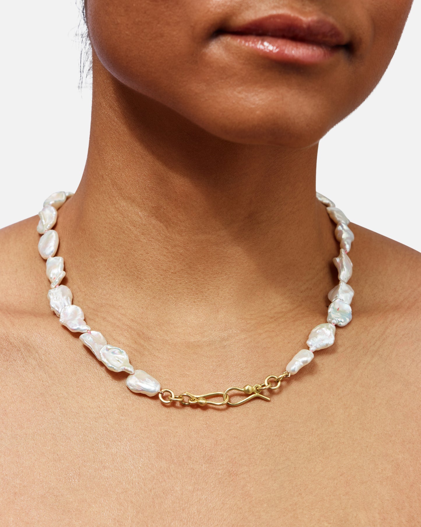 One-off Keshi Pearl Necklace In 18ct Yellow Gold (In Stock)