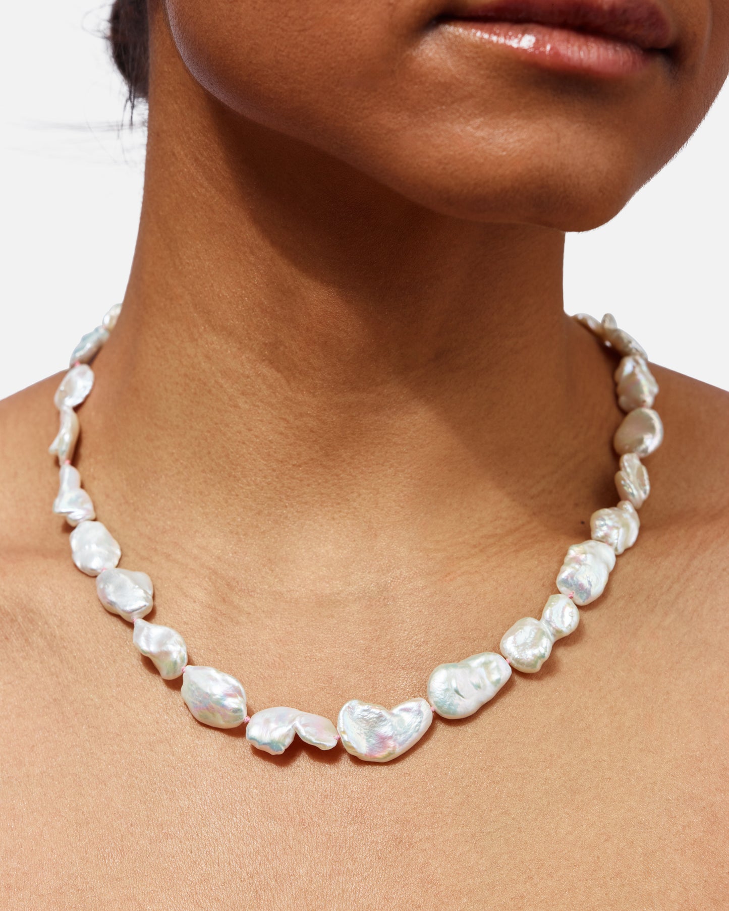 One-off Keshi Pearl Necklace In 18ct Yellow Gold (In Stock)