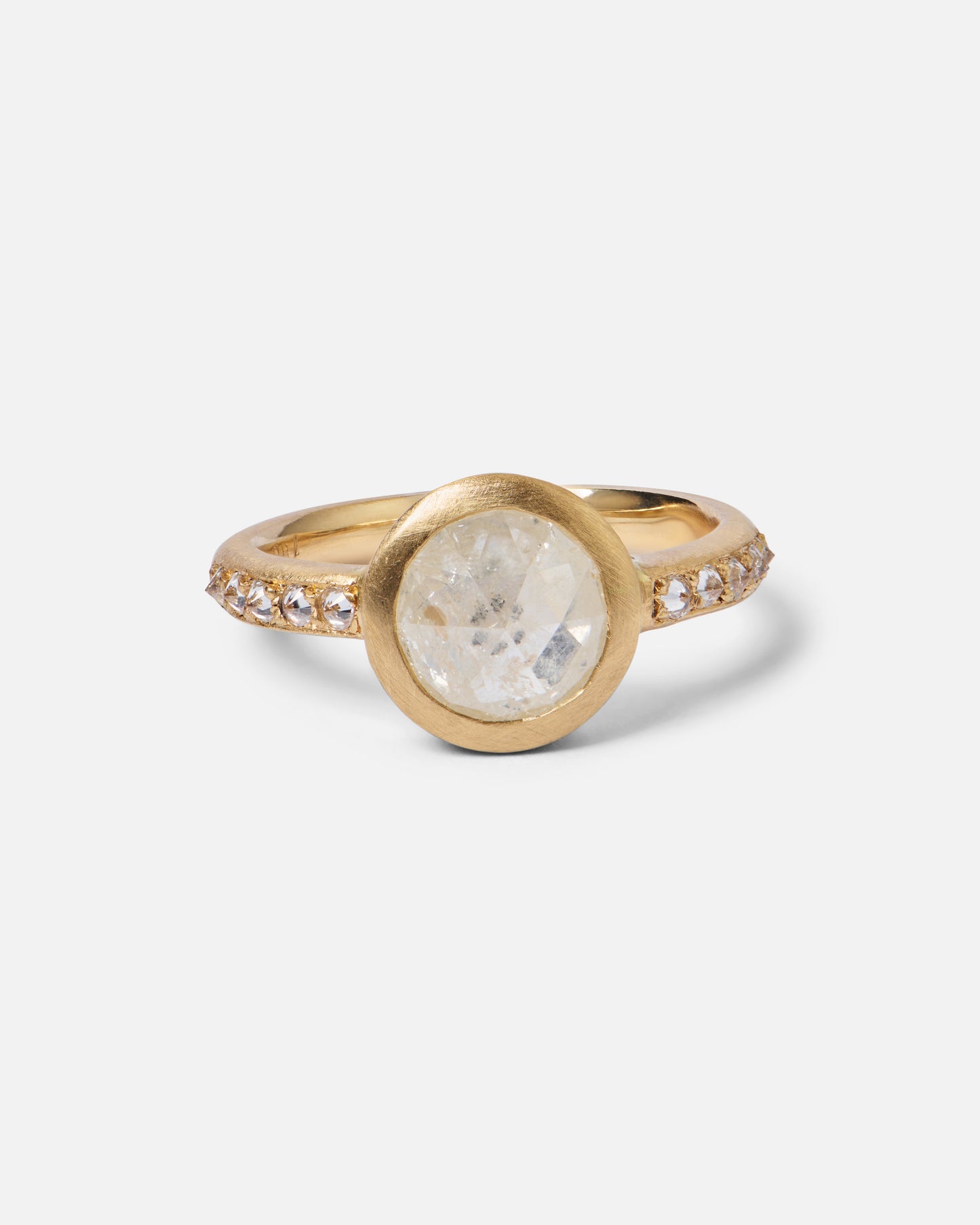 One-off Rose Cut Icy Diamond Ring in 18ct Yellow Gold, Size J (In Stock)
