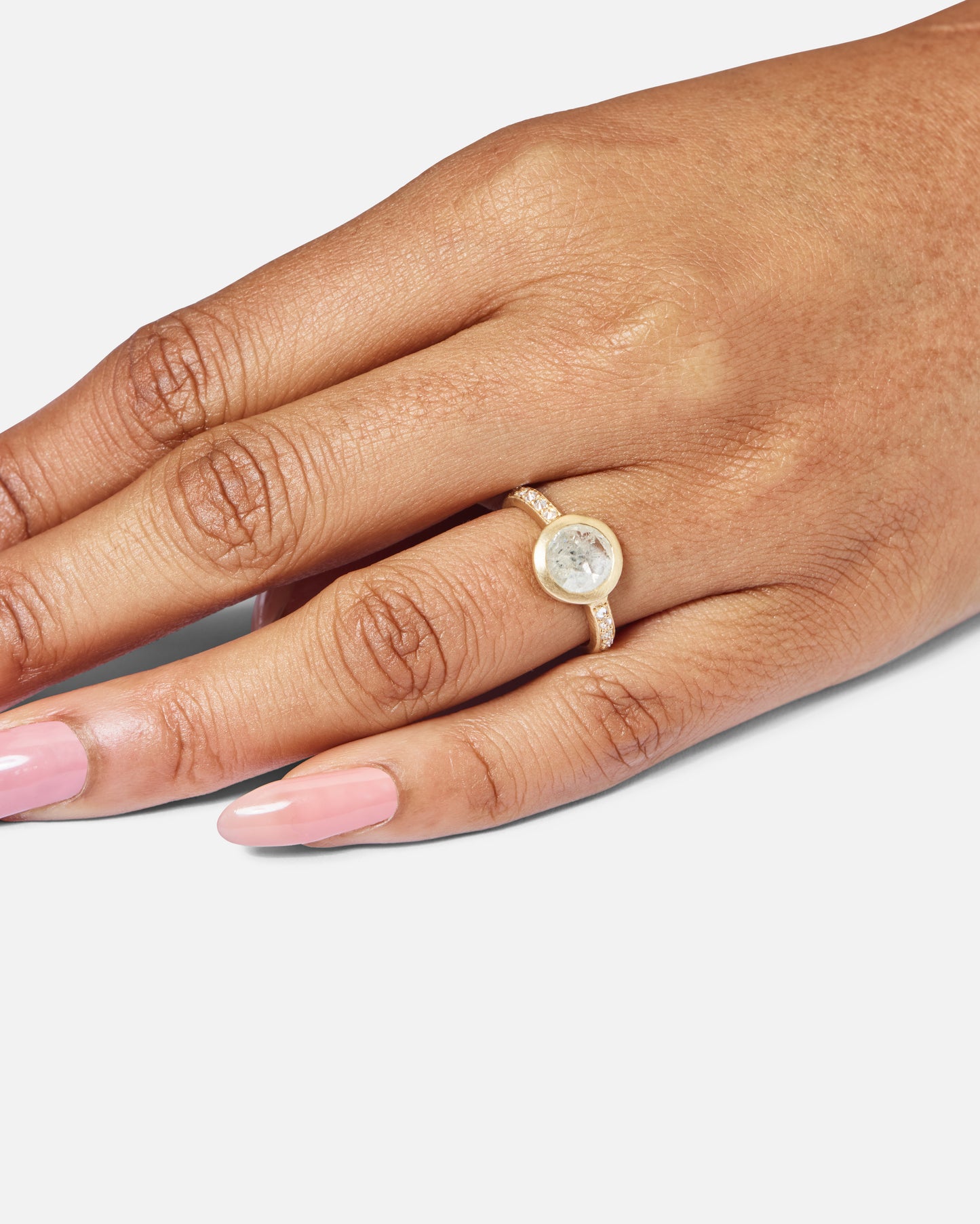 One-off Rose Cut Icy Diamond Ring in 18ct Yellow Gold, Size J (In Stock)