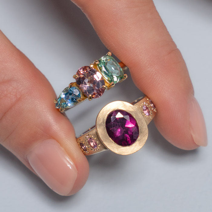 Rhodolite Garnet Sun Punch Ring