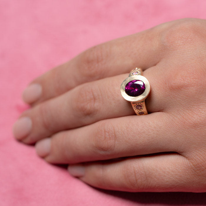 Rhodolite Garnet Sun Punch Ring