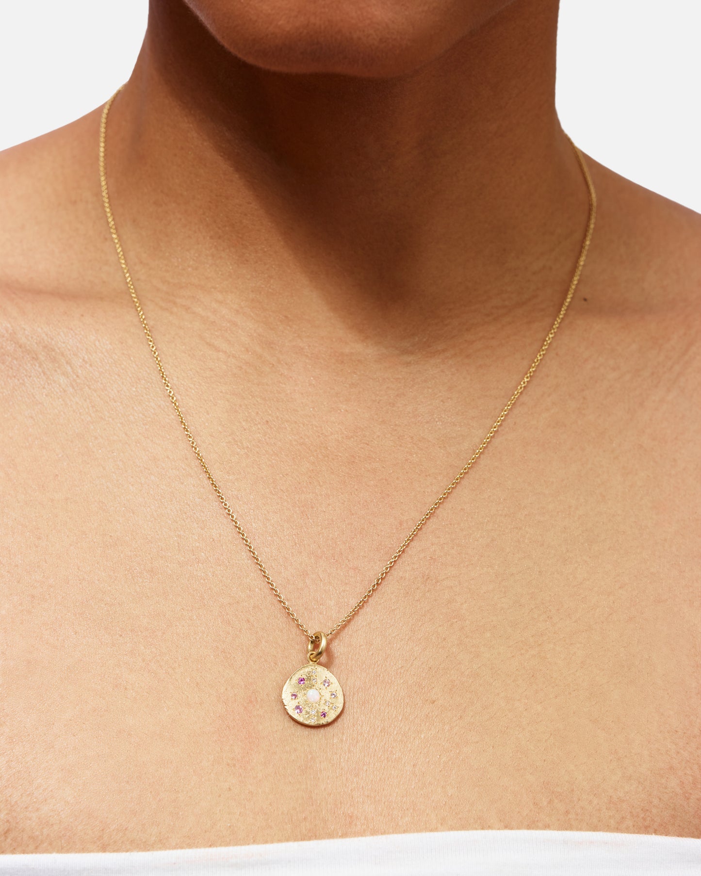 Opal Constellation Disc Necklace