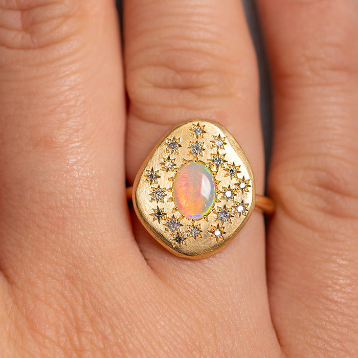 Starburst Opal Pebble Ring