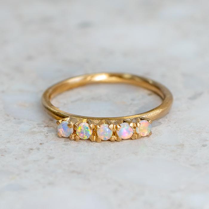 Ophelia's Opal Ring in 9ct Yellow Gold, Size L (In Stock)