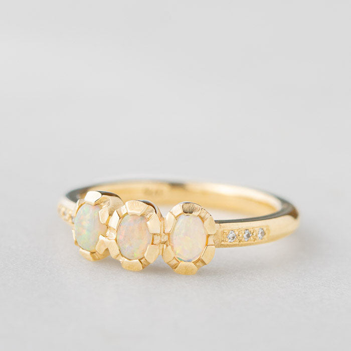 Oval Crystal Opal And Diamond Juliet Ring