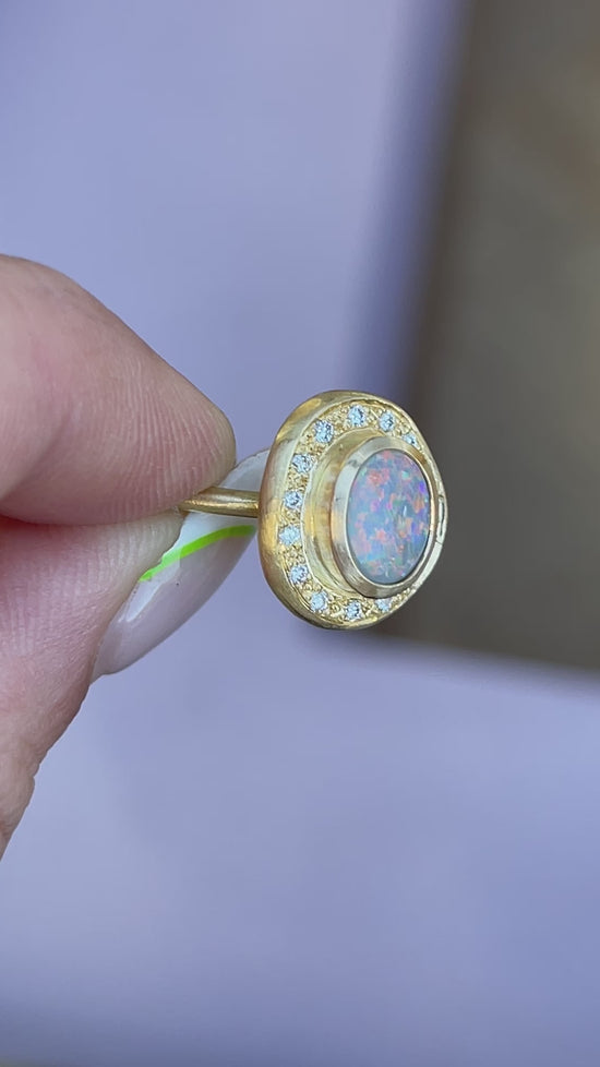 Load and play video in Gallery viewer, Black Opal Pompeii  Ring
