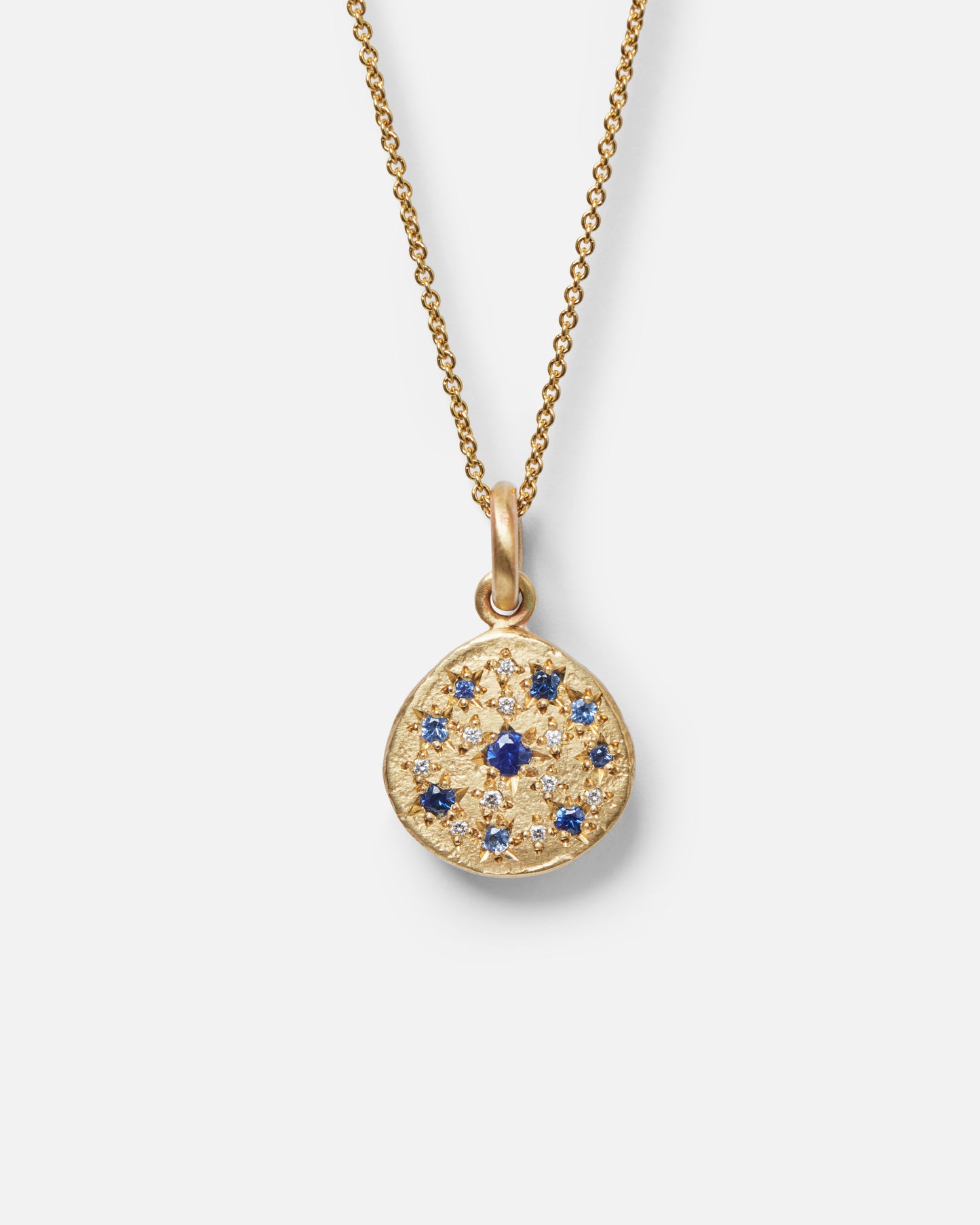 Shades of Blue Constellation Disc Necklace