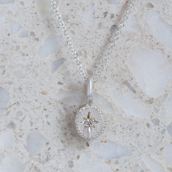 Load image into Gallery viewer, Rubble Necklace April Birthstone, Diamond, in Sterling Silver (In Stock)
