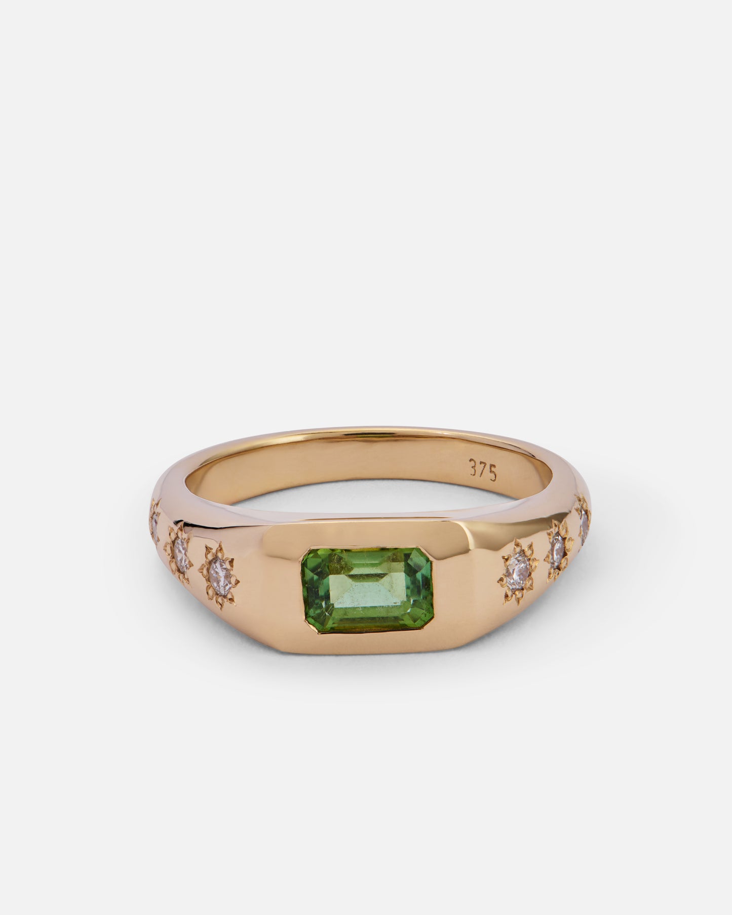 Stars Signet Ring In 9ct Yellow Gold, Size N (In Stock)