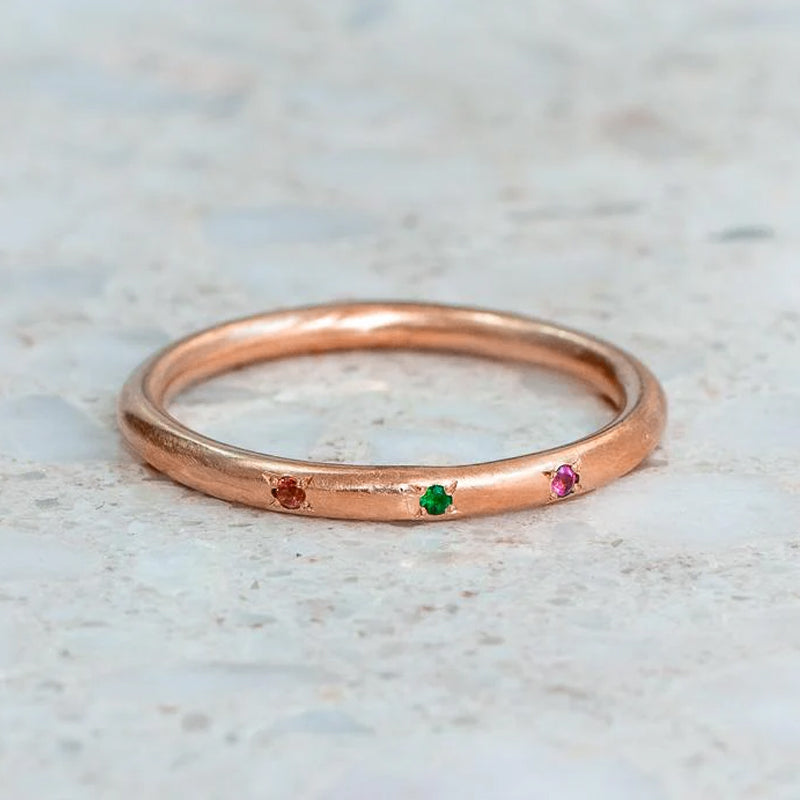 Trio Bead Band In 18ct Rose Gold, Size M (In Stock)