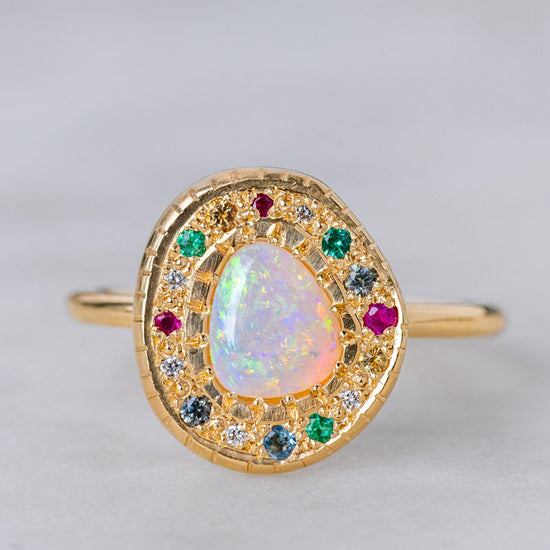 Watermelon Opal Pebble Ring