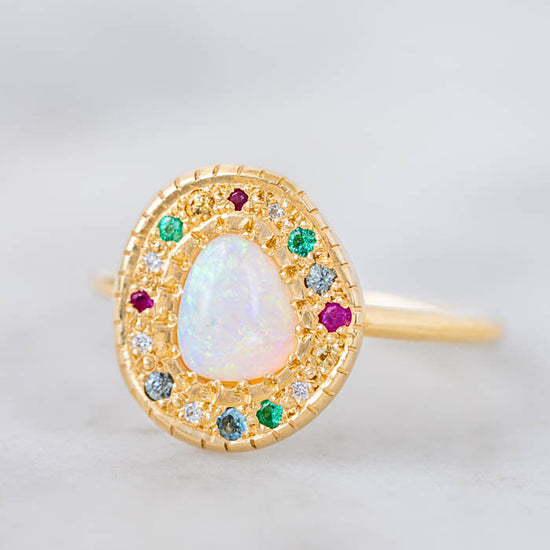 Watermelon Opal Pebble Ring