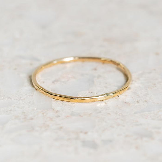 Whisper of Gold Hammered Band in 9ct Yellow Gold, size P (In Stock)