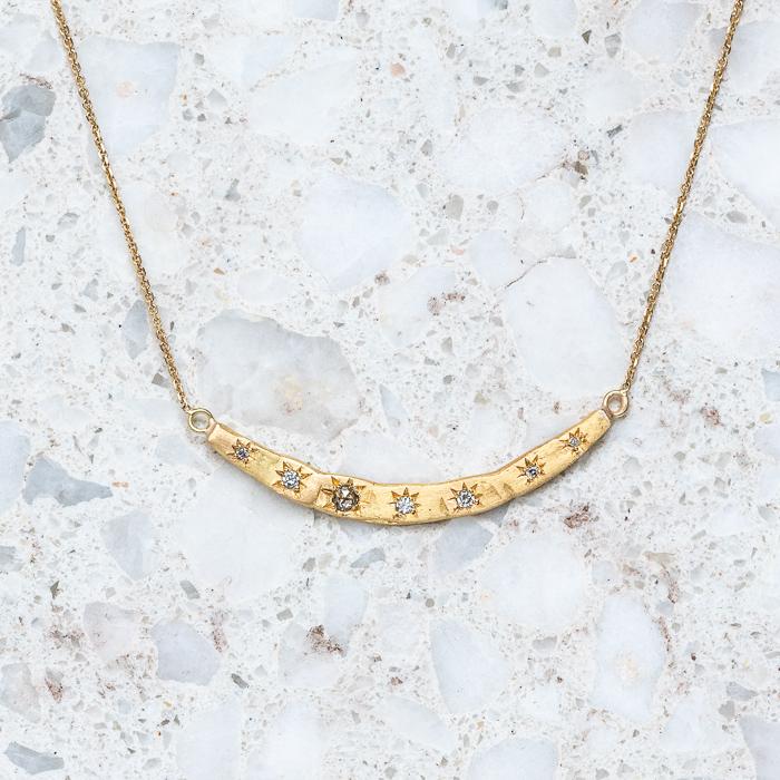 Load image into Gallery viewer, Salt &amp;amp; Pepper Wonky Bar Necklace
