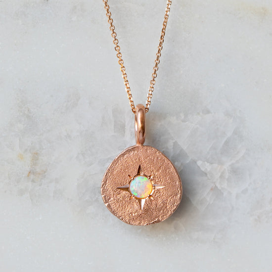 Opal Star Disc In 9ct Rose Gold (In Stock)