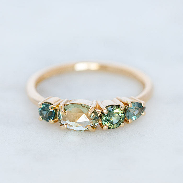 All Greens Sapphire Splice Ring