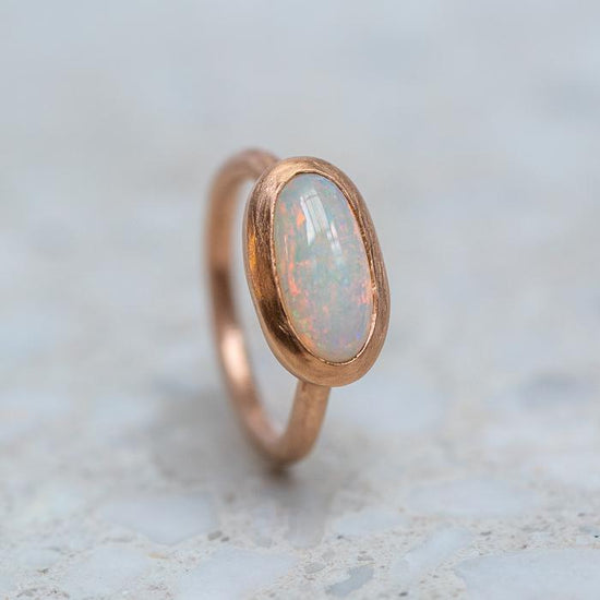 White Opal Lozenge ring