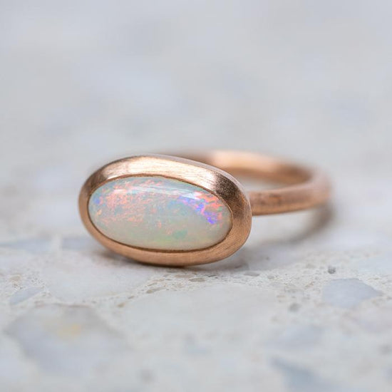 White Opal Lozenge ring