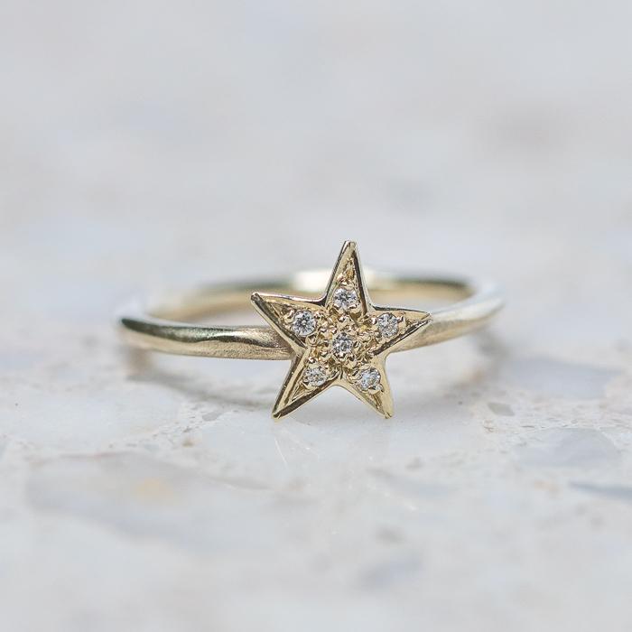 Load image into Gallery viewer, Diamond Star Stacking Ring
