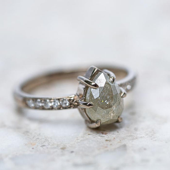 Salt & Pepper Diamond Elizabeth Ring