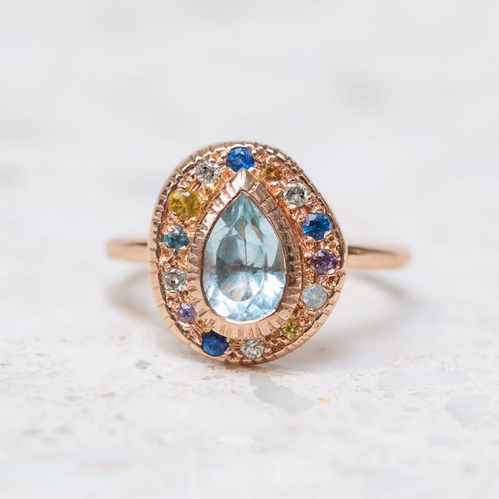 Load image into Gallery viewer, Aquamarine Pebble Ring
