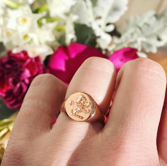 14ct Yellow And White Gold Lion Signet Ring | Ramsdens Jewellery