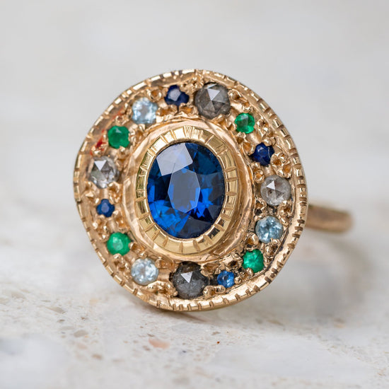 Load image into Gallery viewer, Sapphire Roman Pebble Ring
