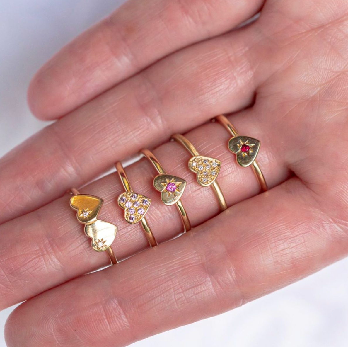 Ruby Mini Heart Stacking Ring – Sarah Gardner Jewellery