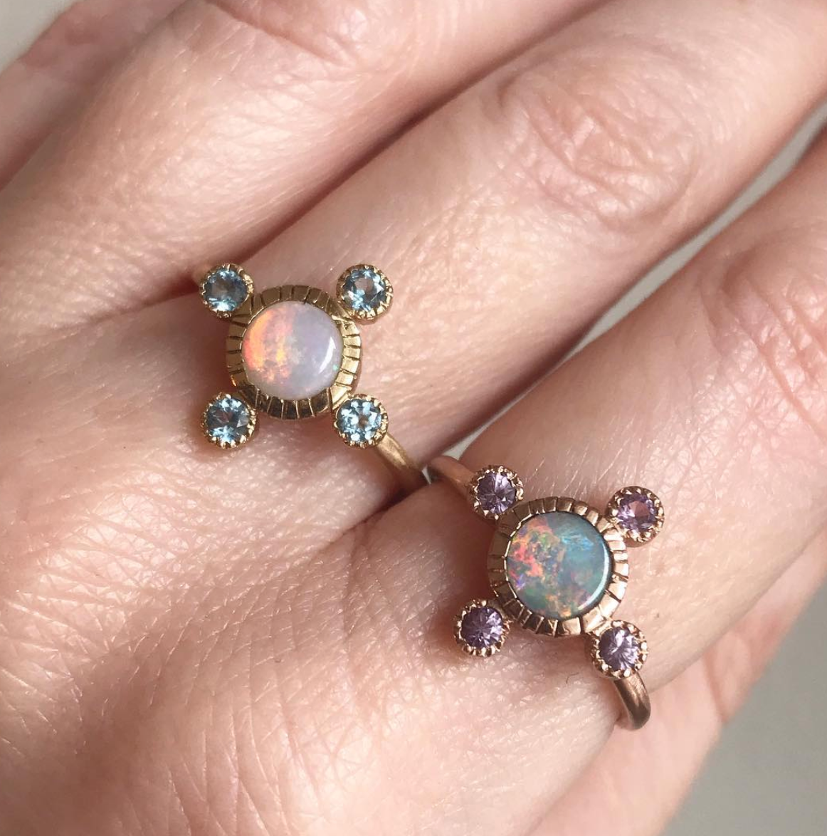 Royale Opal and Aquamarine Ring