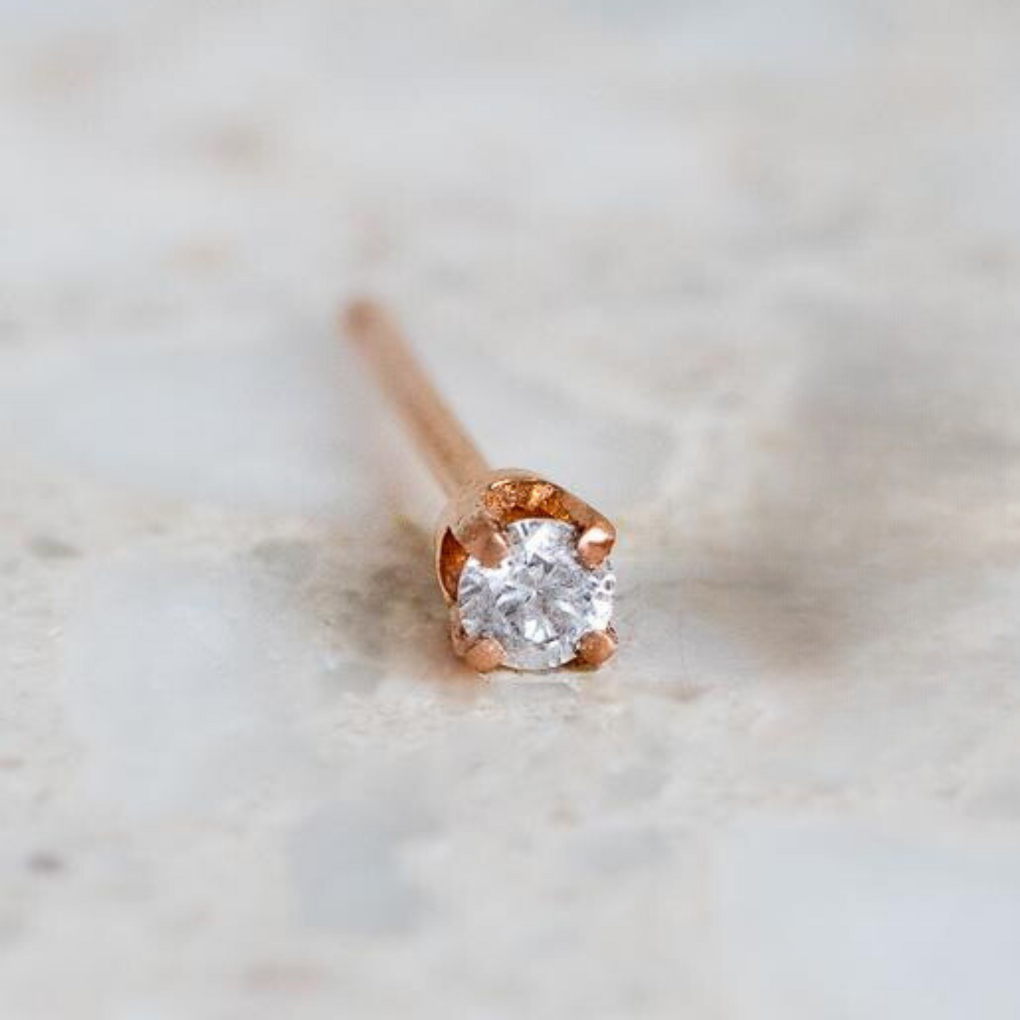 Tiny Diamond Single Stud In 14ct Rose Gold (In Stock)