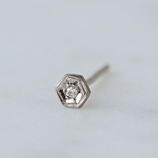 Diamond Hexagon Single Stud