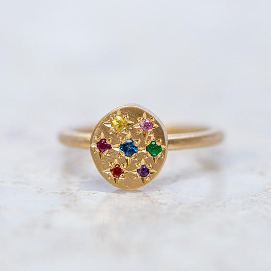 Starburst Pebble Ring In 9ct Rose Gold, Size U (In Stock)