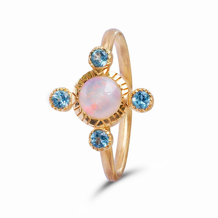 Royale Opal and Aquamarine Ring