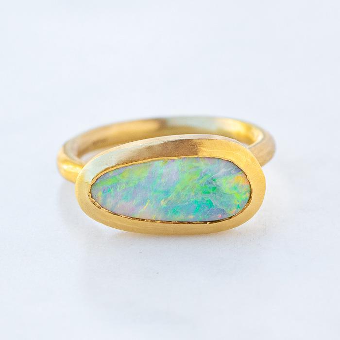 Black Opal Forest Ring
