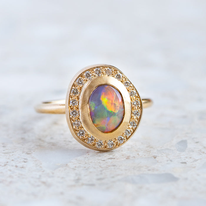 Load image into Gallery viewer, Black Opal Pompeii  Ring
