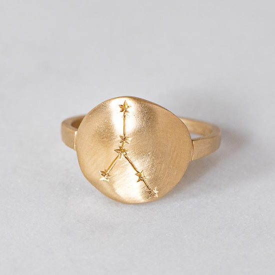 Load image into Gallery viewer, Zodiac Ring In 9ct Yellow Gold, Size K and a half (In Stock)
