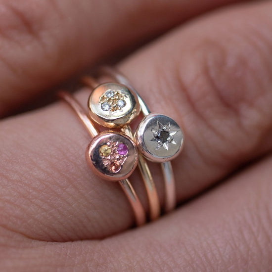 Mini Pebble Ring, Shades Of Sapphires