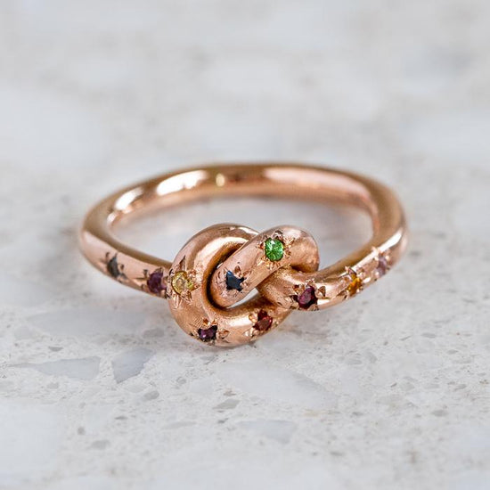 Hundreds And Thousands Pretzel Ring In 9ct Rose Gold, Size R and a half (In Stock)