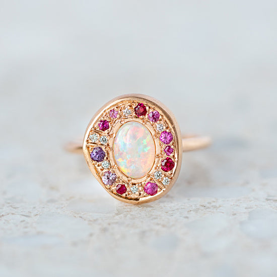 Opal in Pink Pebble Ring