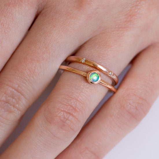 Load image into Gallery viewer, Fine Star Band In 9ct Rose Gold, Size G and Half (In Stock)
