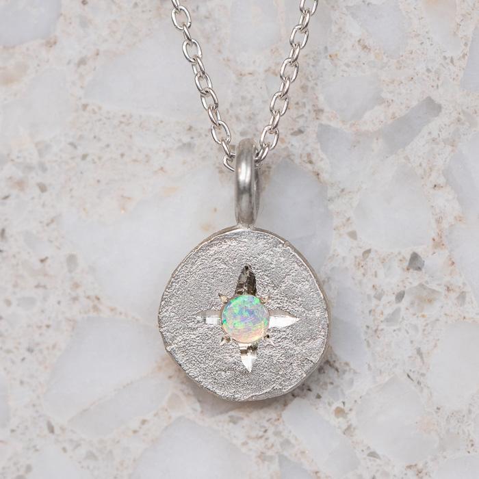 Opal Star Disc In Silver (In Stock)